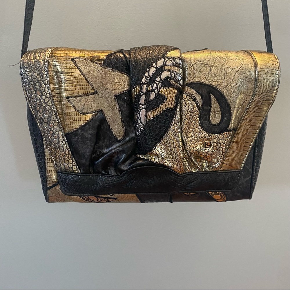 Vintage Nas ALENTINO Patchwork Multicolor Metallic 1980s Crossbody Purse Bag